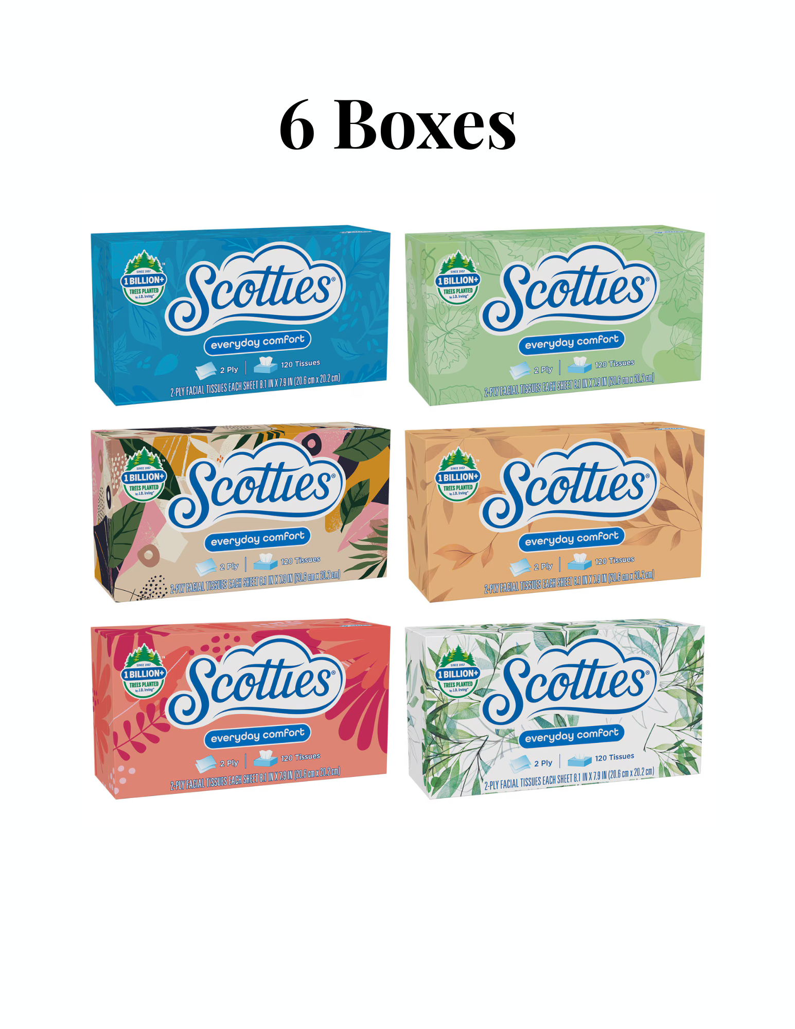 Scotties Flat Tissue, 120-ct. 6 Boxs