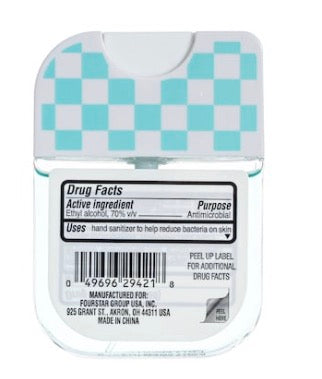 Moisturizing Coconut Praline Scented Hand Sanitizer With Checkered Cap 1.15 Oz
