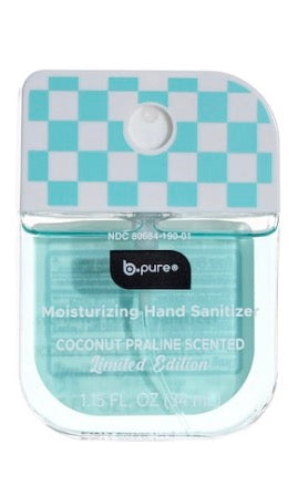 Moisturizing Coconut Praline Scented Hand Sanitizer With Checkered Cap 1.15 Oz