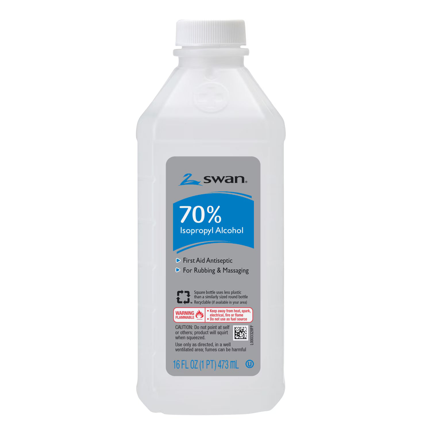 Swan 70% Isopropyl Rubbing Alcohol, 16 OZ.