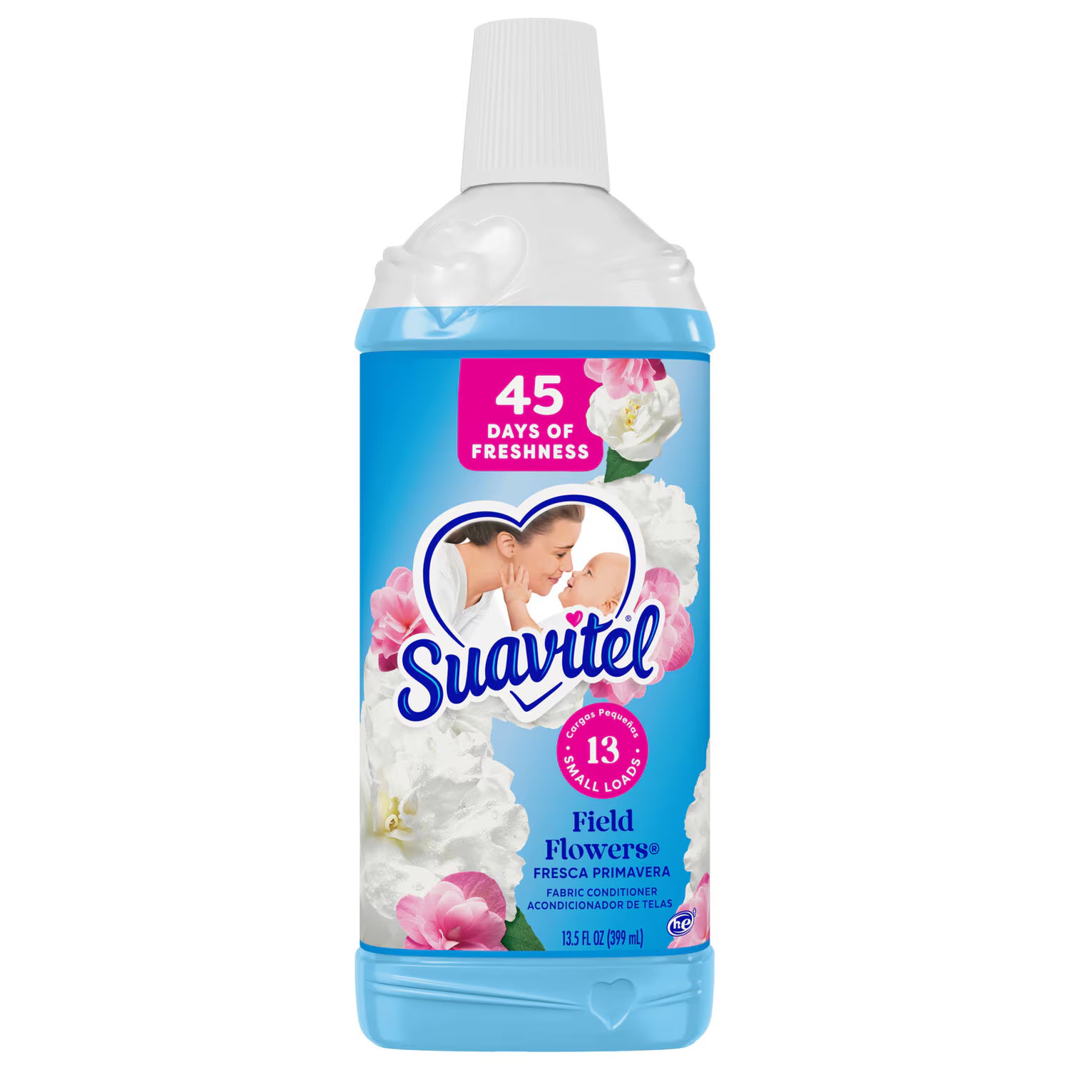 Suavitel Fabric Conditioner, Field Flowers Scent, Liquid Fabric Softener 13.5 fl Oz. Bottle