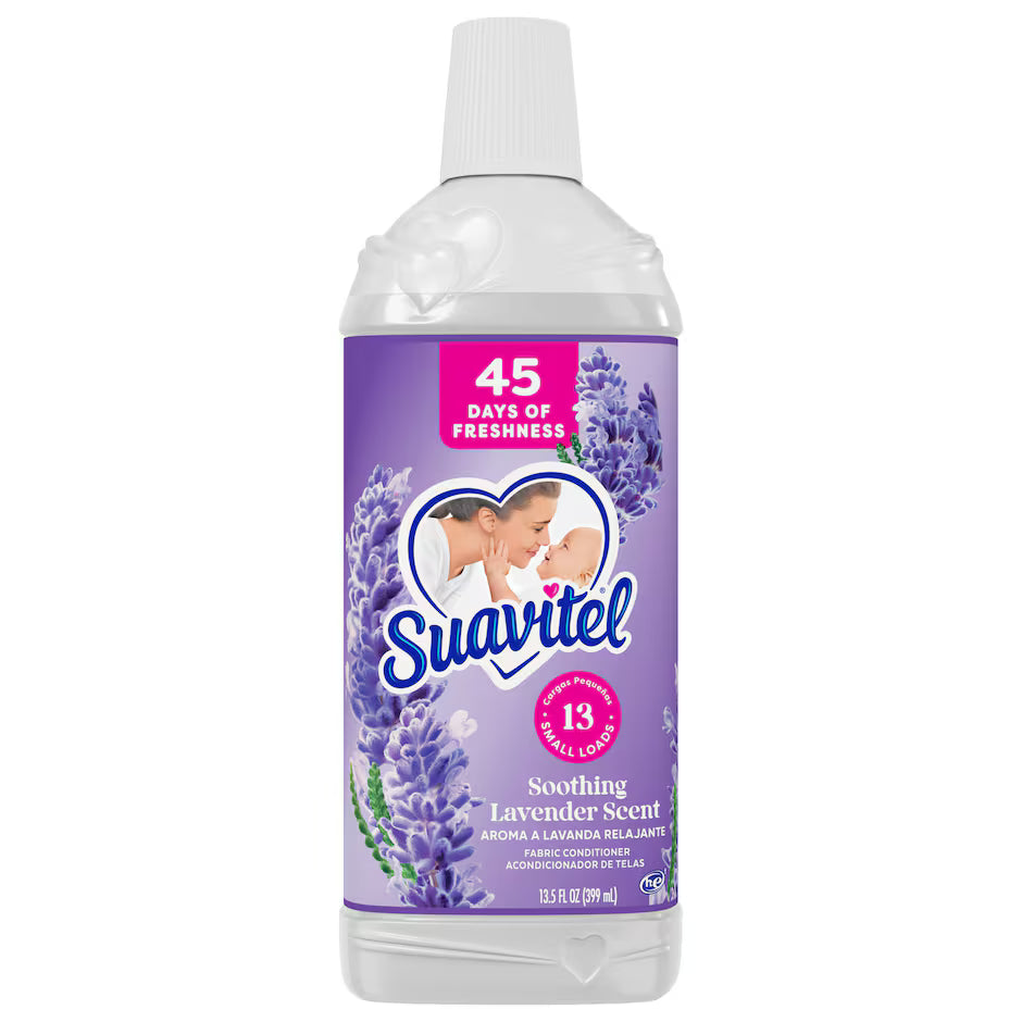Suavitel Fabric Conditioner, Liquid Fabric Softener, Soothing Lavender Scent, 13.5 fl Oz. Bottle